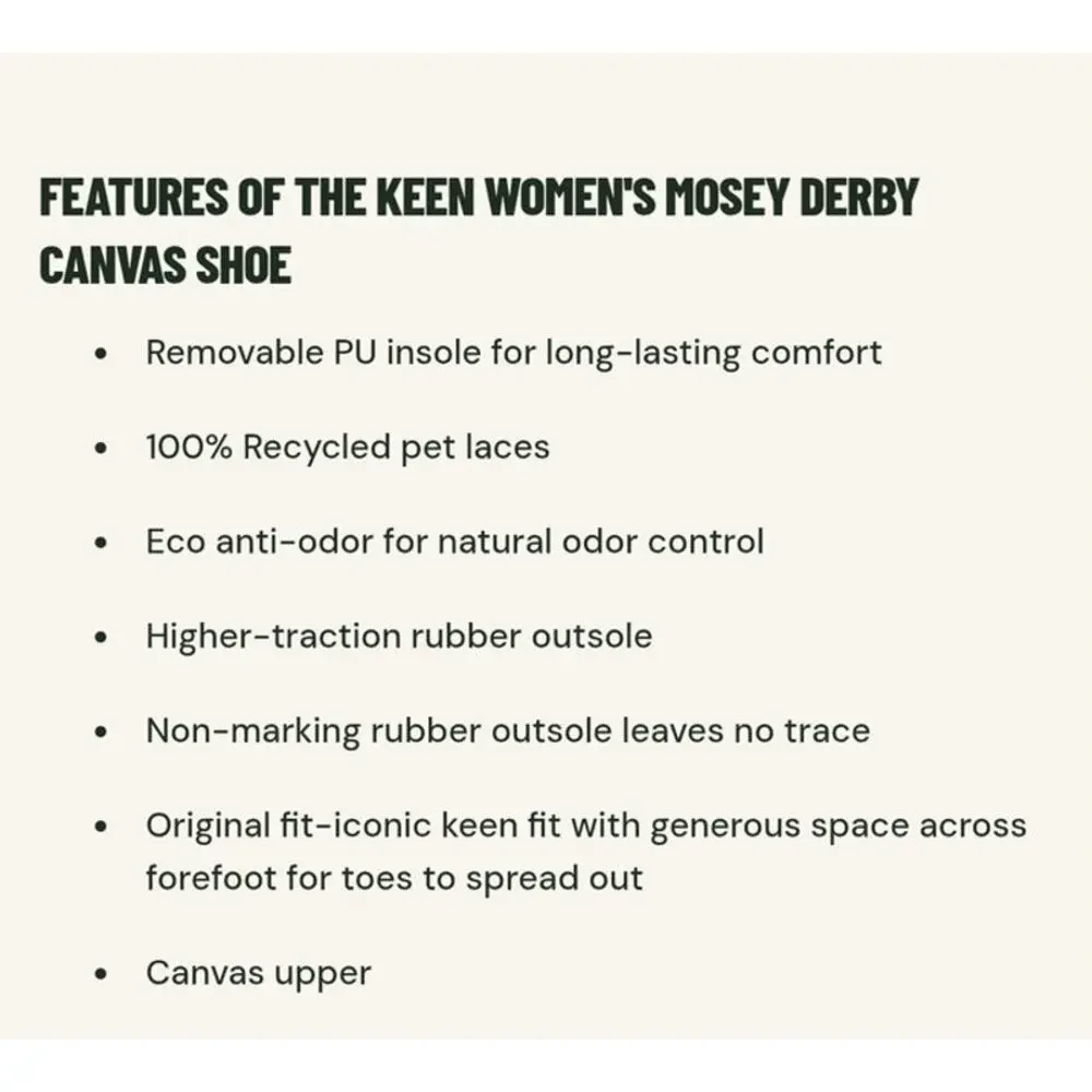 KEEN Mosey Derby Sneakers Women Size 7